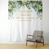 ボヘミアンスタイルのグリーンと多肉植物のブライダルバックドロップ タペストリー (インサイチュ)