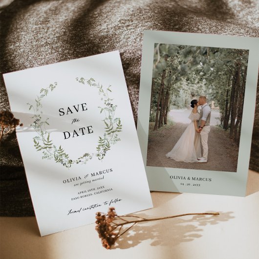 ボヘミアンスタイルのサボテン葉の結婚式 Save The Date 案内状