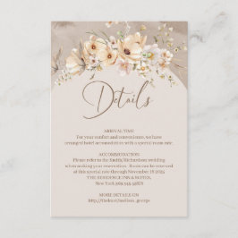 ボヘミアンスタイルのサマー ラスティック ニュートラル ワイルドフラワーのディテールが詰まったカード エンクロージャーカード