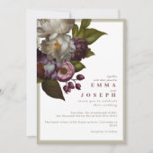 ボヘミアンスタイルのサマー ローズ ヴィンテージ エステティック ウェディング 招待状 (正面)