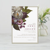 ボヘミアンスタイルのサマー ローズ ヴィンテージ エステティック ウェディング 招待状 (スタンド正面)