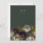 ボヘミアンスタイルのサマー ローズ ヴィンテージ エステティック ウェディング 招待状 (裏面)