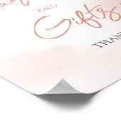 ボヘミアンスタイルのソフトピンクゴールドフラワーデザインのカード＆ギフト ポスター (角)