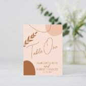 ボヘミアンスタイルのタン ブラウンの結婚式テーブル席 招待状 (スタンド正面)