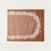 ボヘミアンスタイルのテラコッタパンパス草のオシャレな結婚式 タペストリー (正面(横))