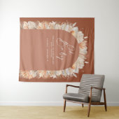 ボヘミアンスタイルのテラコッタパンパス草のブライダルシャワー タペストリー (インサイチュ(横))