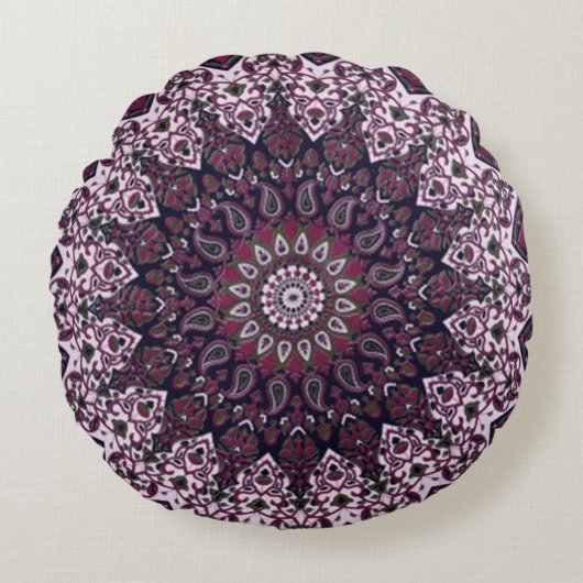 ボヘミアンスタイルのピロー ラウンドクッション (正面)