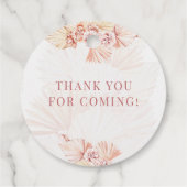 ボヘミアンスタイルのブライダルシャワー ボーホーパンパスグラス ベージュ タン フェイバータグ (裏面)