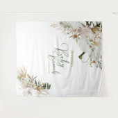 ボヘミアンスタイルのベイビーシャワーブランチ装飾用背景 タペストリー (正面(横))