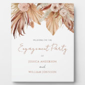 ボヘミアンスタイルの婚約パーティー歓迎入口サイン フォトプラーク (正面)