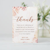 ボヘミアンスタイルの感謝カード ボヘミアウェディングエンゲージメントパーティー サンキューカード (スタンド正面)