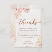 ボヘミアンスタイルの感謝カード ボヘミアウェディングエンゲージメントパーティー サンキューカード (正面/裏面)