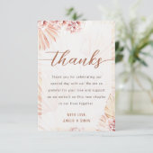 ボヘミアンスタイルの感謝カード ボヘミア ウェディング 婚約パーティー サンキューカード (スタンド正面)