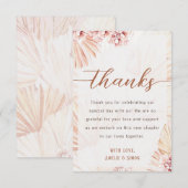 ボヘミアンスタイルの感謝カード ボヘミア ウェディング 婚約パーティー サンキューカード (正面/裏面)