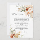ボヘミアンスタイルの結婚式のお礼テンプレート。 サンキューカード (正面)