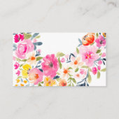 ボヘミアンスタイルの華やかな花柄の結婚前お披露目会の登録カード エンクロージャーカード (裏面)