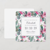 ボヘミアンスタイルの華やかな花柄 - ブライズメイド 招待状 (正面/裏面)