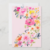 ボヘミアンスタイルの鮮やかな花の水彩画を使ったブライダルシャワーのお知らせ サンキューカード (裏面)