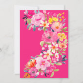 ボヘミアンスタイルの鮮やかな花の水彩画 ブライダルシャワー サンキューカード (裏面)