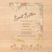 ボヘミアンスタイルスウィート16バースデーパーティー アクリル招待状 (正面)