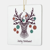 ボヘミアンスタイルトナカイとオーナメント セラミックオーナメント (左)