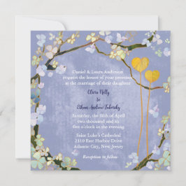 ボヘミアンスタイルパウダーブルー結婚ズ 招待状