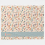 ボヘミアンスタイルパステル フリースブランケット (正面(横))