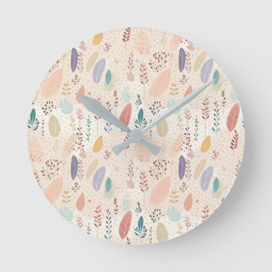 ボヘミアンスタイルパステル ラウンド壁時計 (正面)