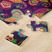 ボヘミアンスタイルペイズリーパーティー時間 ジグソーパズル (側面)