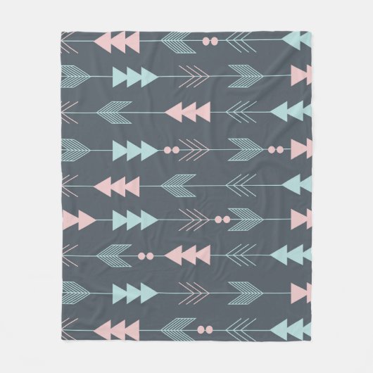 ボヘミアンスタイルボホ：民族的シームレスなパターン フリースブランケット (正面)