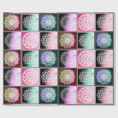 ボヘミアンスタイルマンダラ抽象デザイン ラッピングペーパー (フラット)