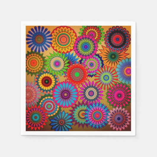 ボヘミアンスタイル紙ナプキンス スタンダードカクテルナプキン (正面)