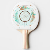 ボヘミアンスタイル花と矢印ピンポンパドル 卓球ラケット (裏面)