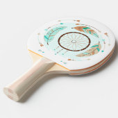 ボヘミアンスタイル花と矢印ピンポンパドル 卓球ラケット (正面アングル)