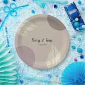 ボヘミアンスタイル サンクス パンパス シェイプ ナチュラル ペーパープレート (パーティー)