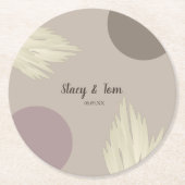 ボヘミアンスタイル サンクス パンパス シェイプ ナチュラル ラウンドペーパーコースター (正面)