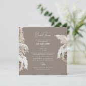 ボヘミアンスタイル ラッシュ ボーホー ニュートラル スクエア ブライダルシャワー 招待状 (スタンド正面)