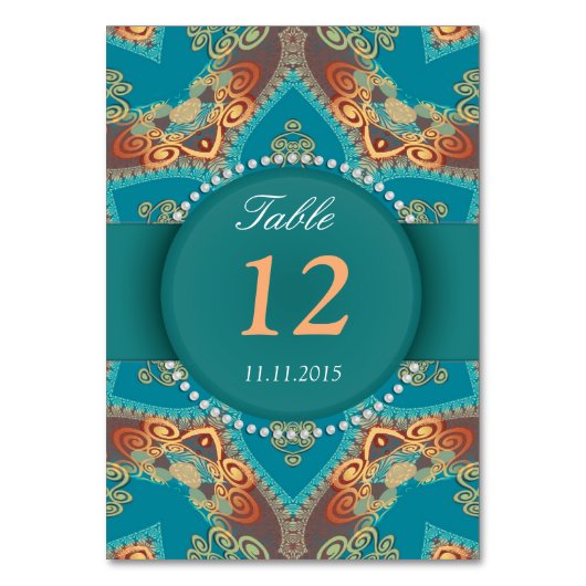 ボヘミアンスターウェディングレセプションテーブルナンバーカード テーブルナンバー (裏面)