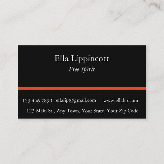 ボヘミアンスピリット抽象芸術 名刺 (裏面)