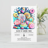 ボヘミアンスプリンクルズスウィートチョコレート誕生日 招待状 (スタンド正面)