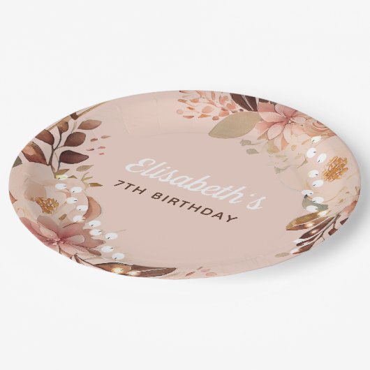 ボヘミアンスランバーパジャマパーソナライズされたパーティー ペーパープレート (アングル)