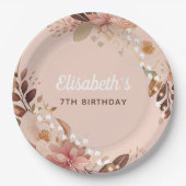 ボヘミアンスランバーパジャマパーソナライズされたパーティー ペーパープレート (正面)