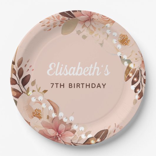 ボヘミアンスランバーパジャマパーソナライズされたパーティー ペーパープレート (正面)