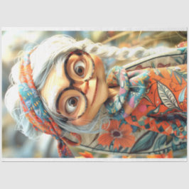 ボヘミアンセージおばあちゃんヒッピーのデコページ 薄葉紙