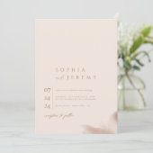 ボヘミアンソフトナチュラルパステルフォトアー結婚チーズ 招待状 (スタンド正面)