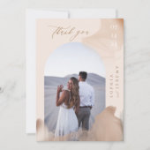 ボヘミアンソフトナチュラルフォトアーチサンキューカード 招待状 (正面)