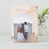 ボヘミアンソフトナチュラルフォトアーチサンキューカード 招待状 (スタンド正面)