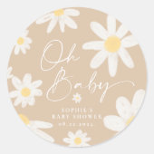 ボヘミアンダイシーフラワーラウンドステッカー ラウンドシール (正面)