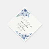 ボヘミアンダスティブルー結婚フローラ スタンダードカクテルナプキン (角)