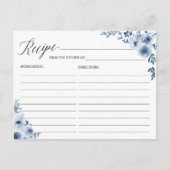 ボヘミアンダスティーブルーフローラレシピカード ポストカード (正面)